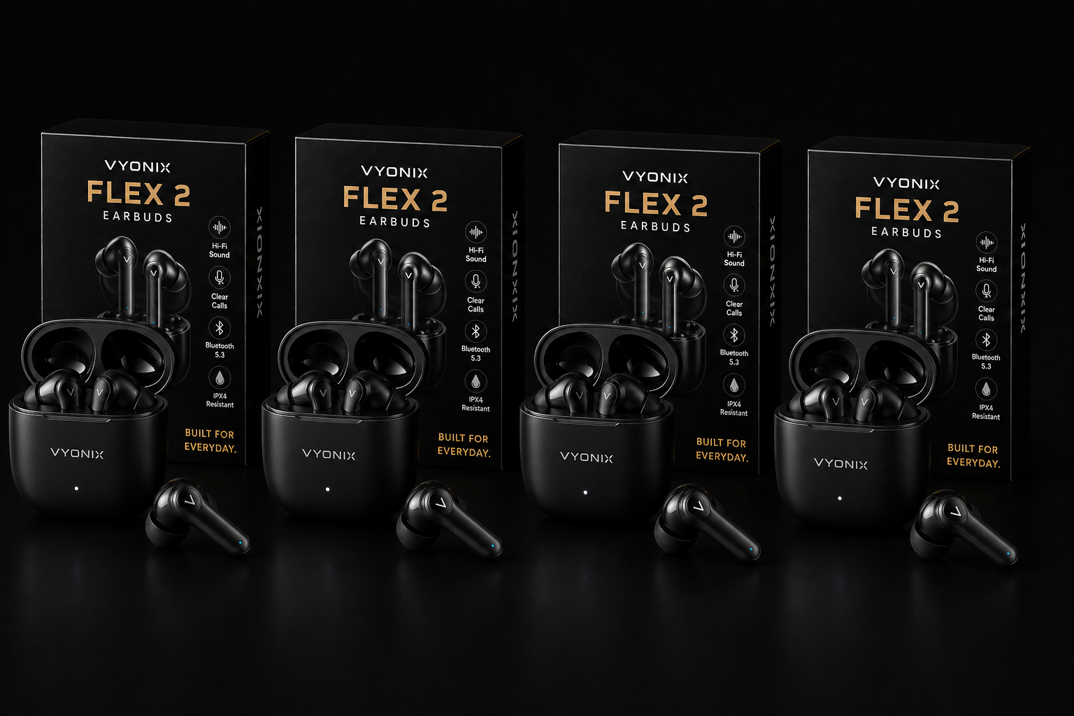 VYONIX Flex 2 Earbuds - 4 Pack