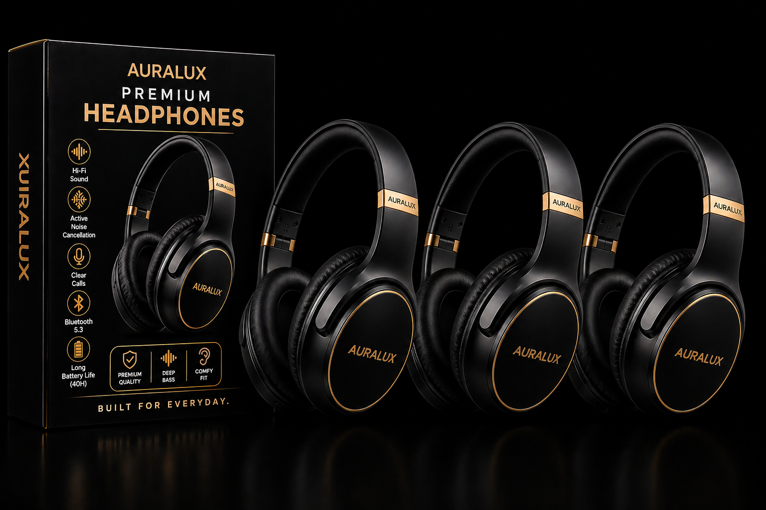 AURALUX Premium Headphones - 3 Pack