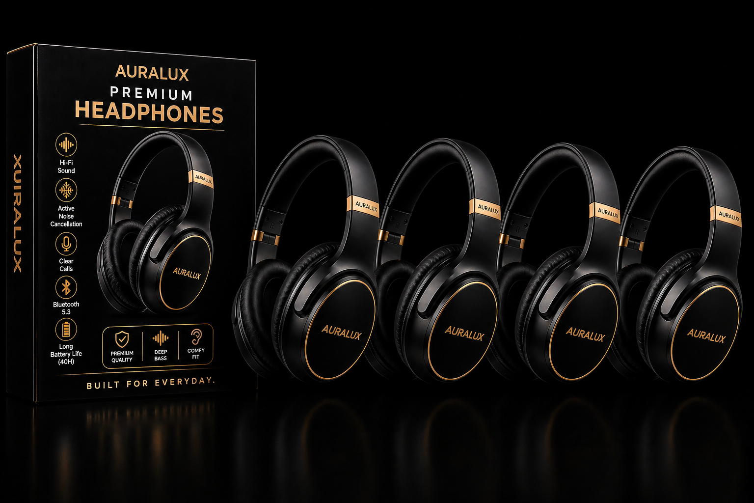 AURALUX Premium Headphones - 4 Pack