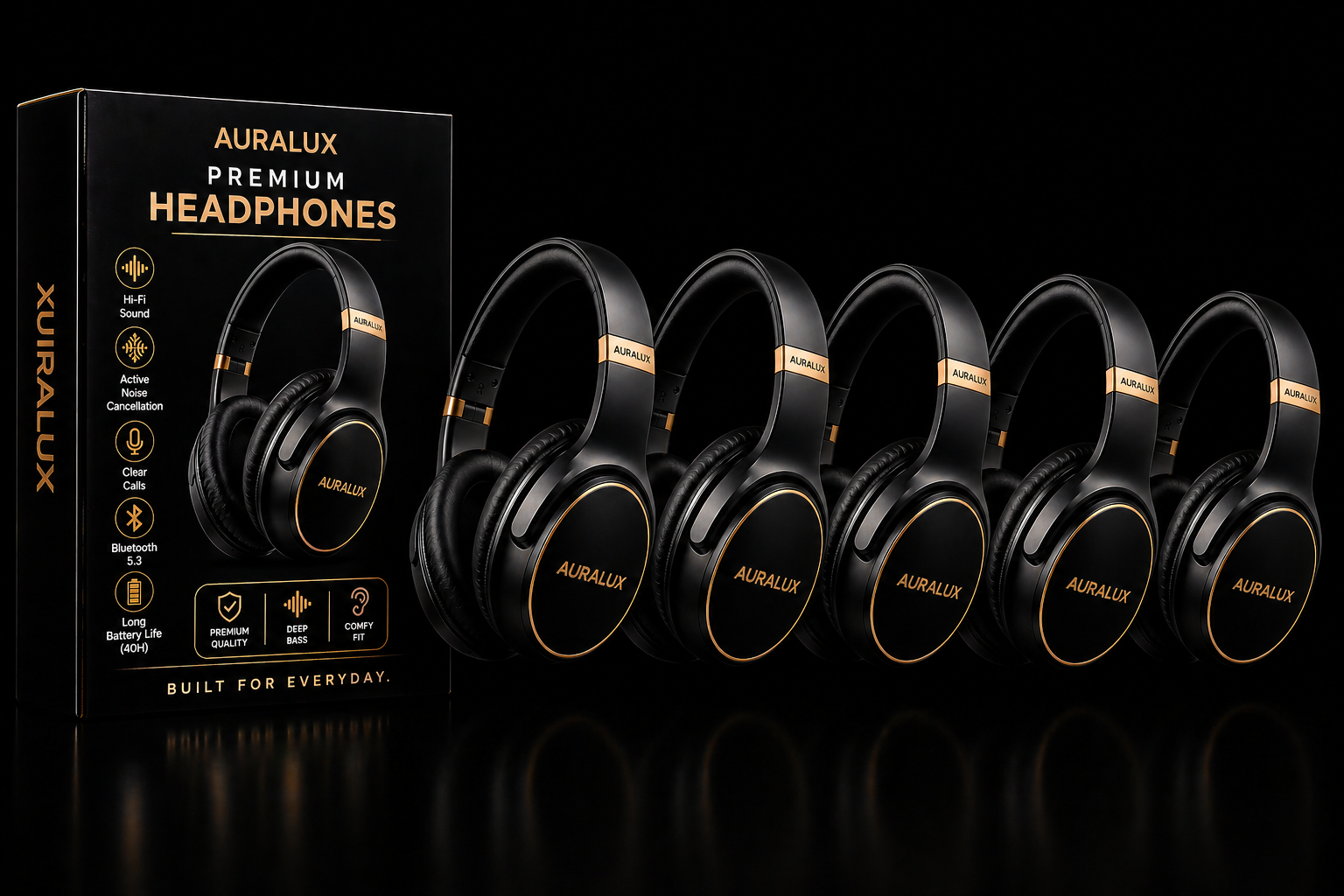 AURALUX Premium Headphones - 5 Pack