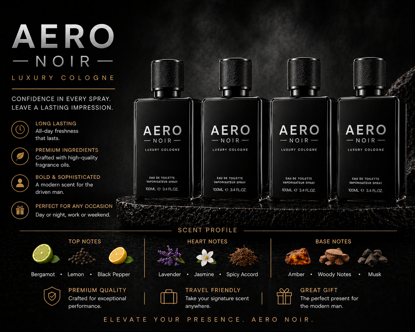 AERO Luxury Cologne - 4 Pack