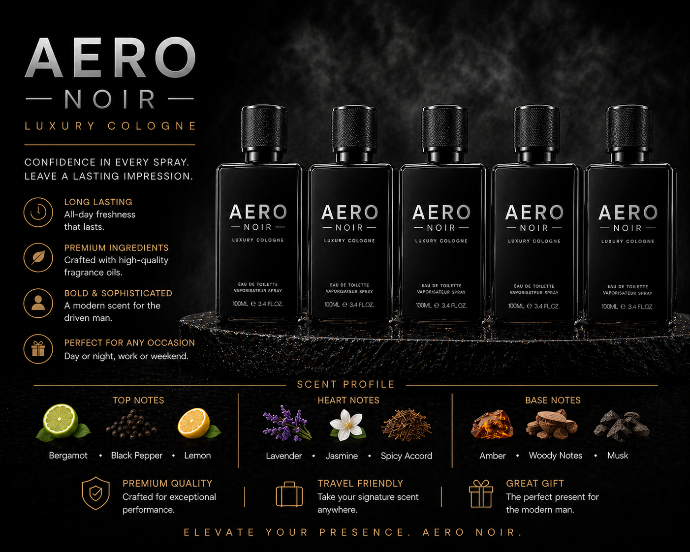 AERO Luxury Cologne - 5 Pack